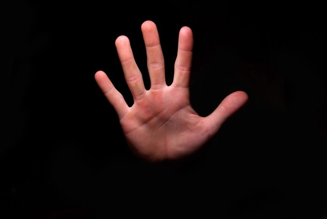 Internal side. It is isolated on a black background.